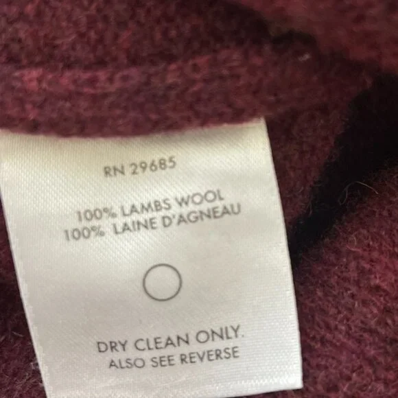 Pendleton Shawl Collar Sweater Mens Burgundy Lambswool Pullover Fisherman XL - Picture 11 of 12